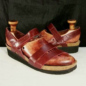 NAOT KAYLA CRANBERRY PREMIUM LEATHER STRAPPY COMFORT WOMEN'S SANDALS L9 40 $140